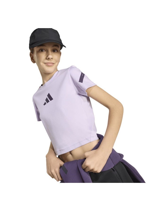 Adidas Jg Z.N.E Baby T Purple T-Shirt (Short Sleeve) T-Shirts For Kids - Image 2